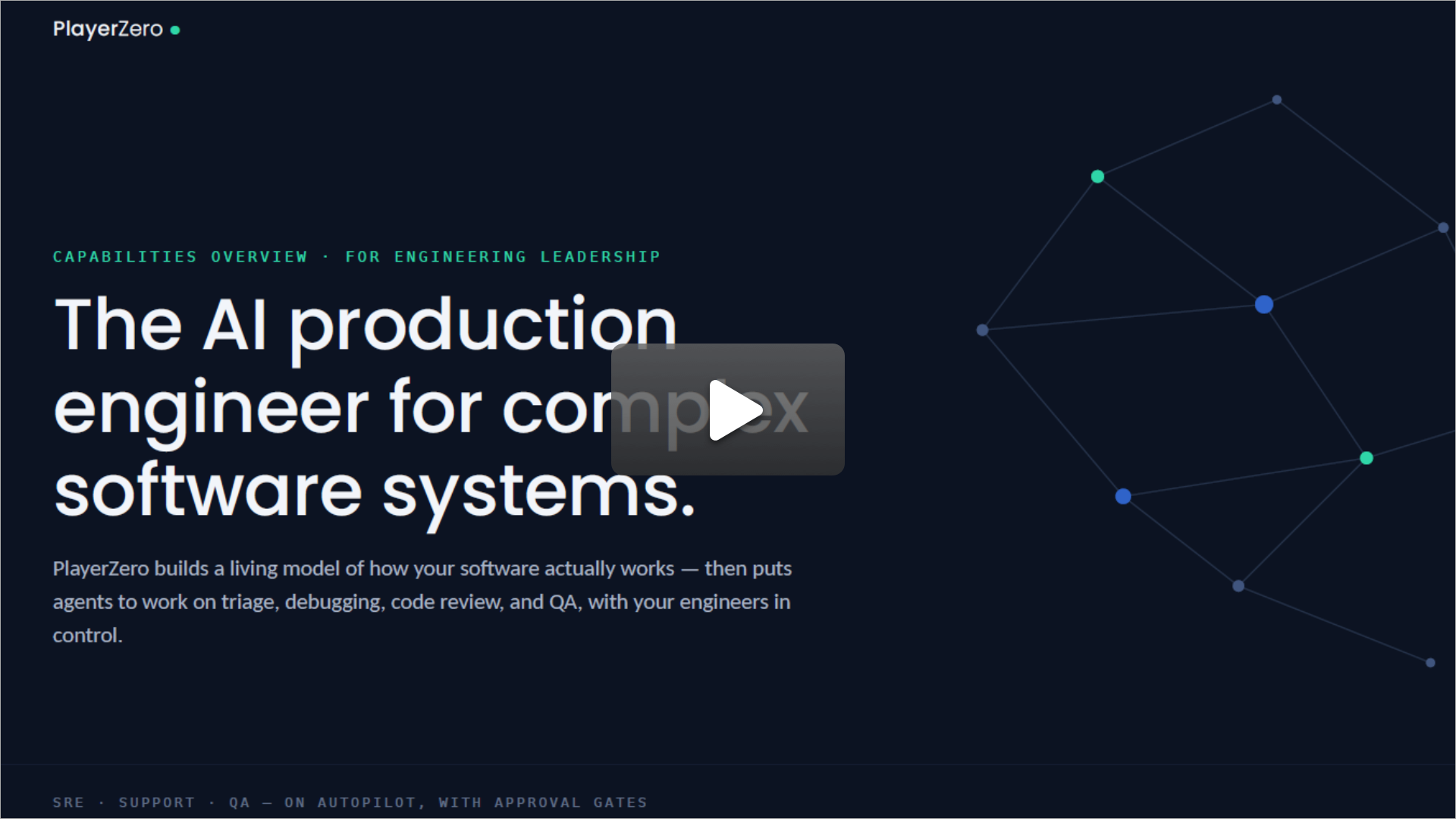 PlayerZero — Your AI Production Engineer. Video overview; click to play.